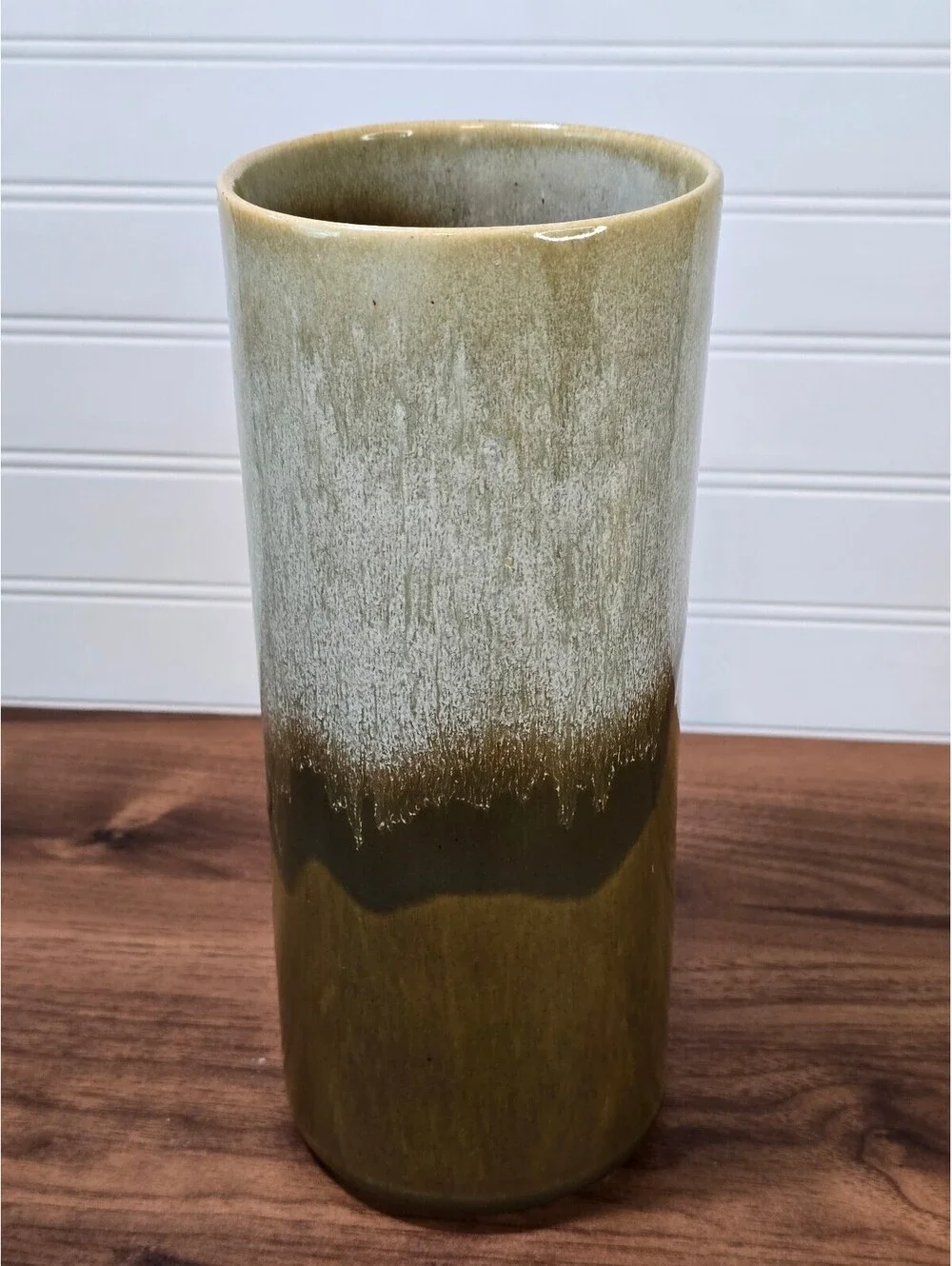 Vintage California Originals Drip Glaze Cylinder Vase 10.5